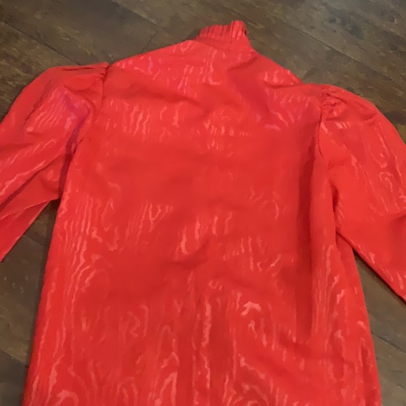 Beautiful Handmade custom made red blouse taffeta fabric blouse - Picture 6 of 10